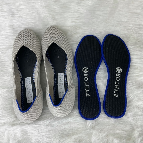 Rothy’s the Flat Flax Birdseye Retired Color Size 7.5 EUC Ballet Flats - Picture 4 of 12